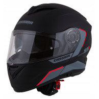 CASSIDA Klapphelm Compress 2.0 Refraction (SCHWARZ MATT/GRAU/ROT)