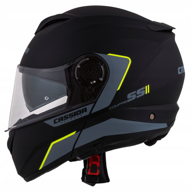 CASSIDA Klapphelm Compress 2.0 Refraction (SCHWARZ MATT/GRAU/GELB FLUO)