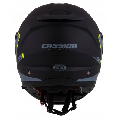 CASSIDA Klapphelm Compress 2.0 Refraction (SCHWARZ MATT/GRAU/GELB FLUO)