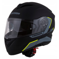 CASSIDA Klapphelm Compress 2.0 Refraction (SCHWARZ MATT/GRAU/GELB FLUO)