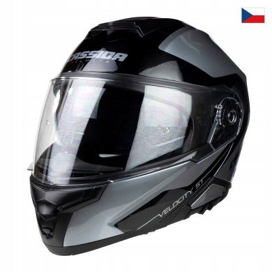 Cassida Klapphelm Velocity ST 2.1 (SILVER TITAN/Fekete)