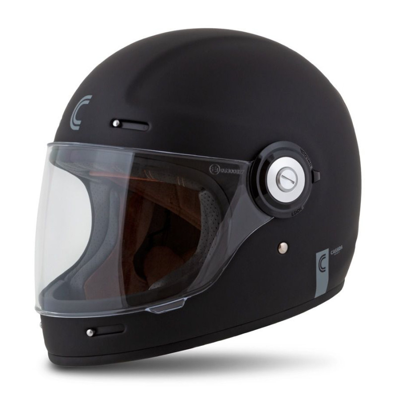 Cassida Fibre - Retro Integralhelm aus Glasfaser, ECE 22.06