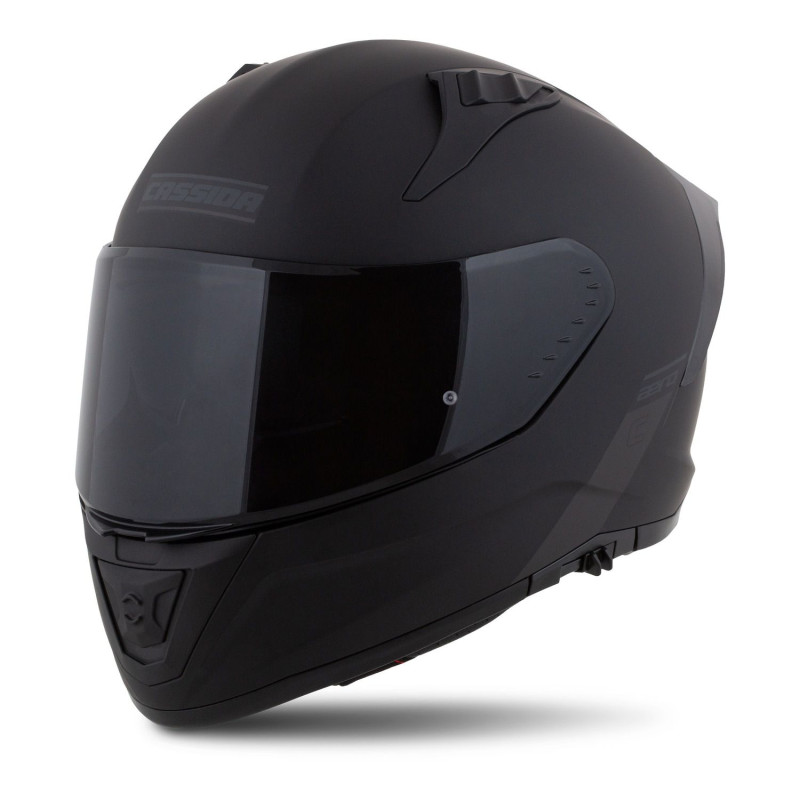 Cassida Aero Solid Schwarz Matt - Integralhelm ECE 22.06 + 2 Visiere