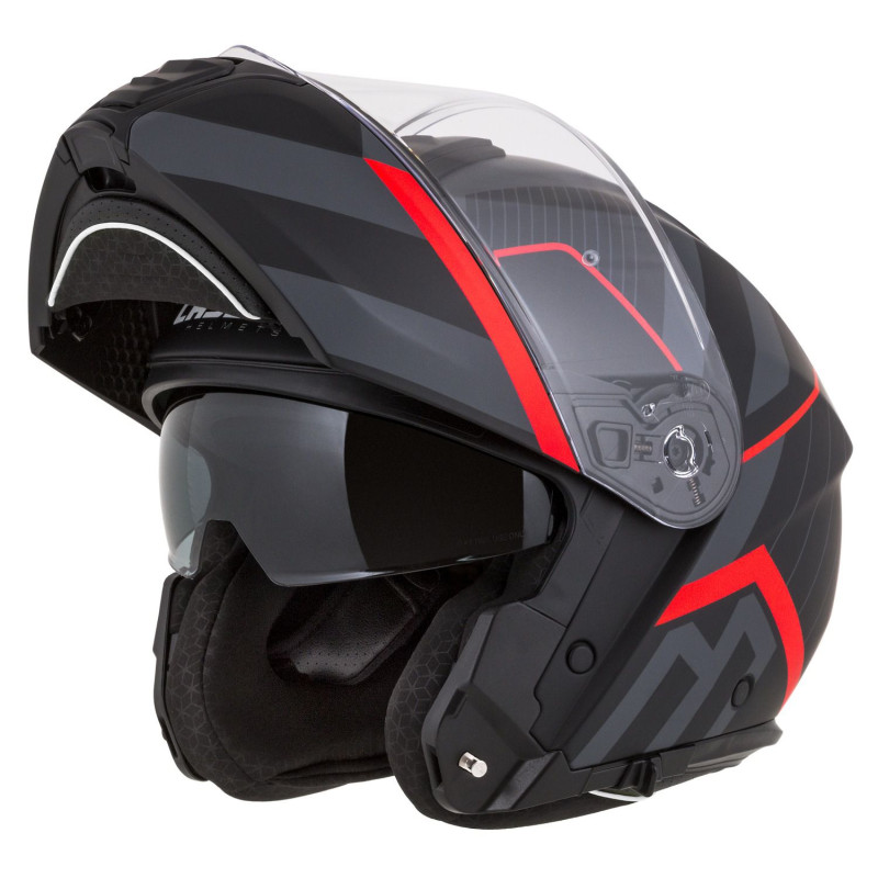 Cassida Modulo 2.1 Profil schwarz matt grau rot - Kinnriemenhelm