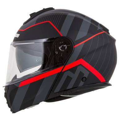 Cassida Modulo 2.1 Profile czarny mat szary czerwony - kask szczękowy