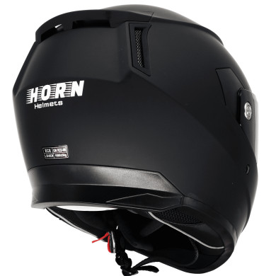 Motorcycle helmet HORN 838 black visor ECE 22.06 intercom Pinlock