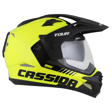 Přilba na dobrodružství Cassida TOUR 2.0 Dual žlutá fluo černá ECE 22.06