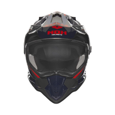 Enduro sisak NOX N312 Vapor kék piros ECE 22.06 napellenzővel