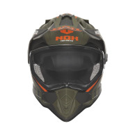 NOX N312 zelený mat - enduro přilba ECE 22.06 s předsádkou v barvě štítu