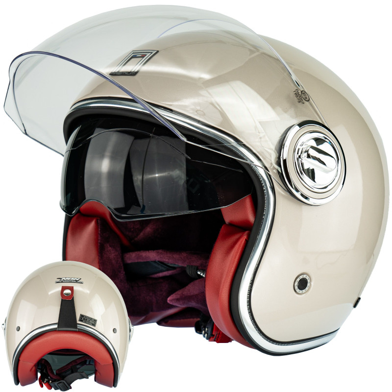 Kask NOX Heritage Champagne ECE 22.06 otvorený Vespa skuter