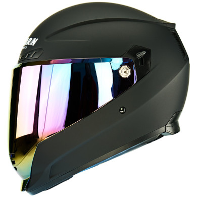 Přilba na motocykl HORN 838 s duhovým štítem ECE 22.06 a interkomem