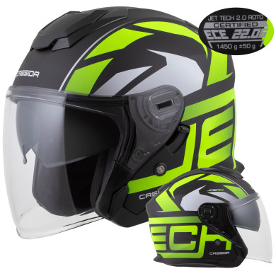 Kask motocyklowy otwarty Cassida Jet Tech 2.0 blenda antifog pod interkom ECE 22.06