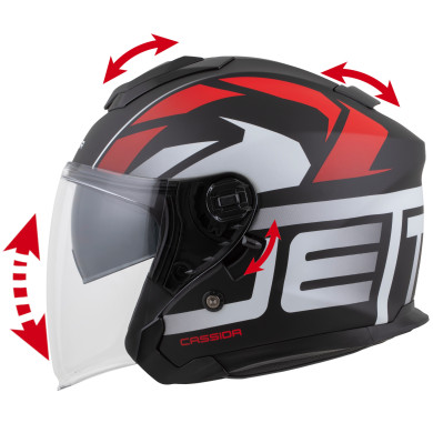 Kask otwarty  Cassida Jet Tech 2.0 z blendą i antifog | ECE 22.06 | 1450g
