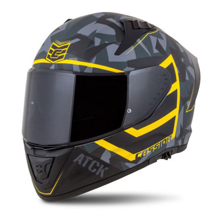 Kask Motocyklowy Cassida Aero ATCK (szary camo/czarny/fluo żółty)