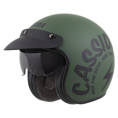 Offener Helm Cassida Oxygen 2.0 Gear ECE 22.06 mit Blendschutzschirm.
