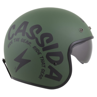 Offener Helm Cassida Oxygen 2.0 Gear ECE 22.06 mit Blendschutzschirm.