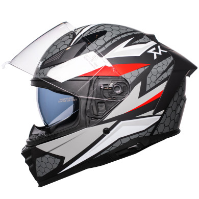 Prilba na motocykel Horn Viper Red 853 integrálna s antifog clonou interkom ECE 22.06
