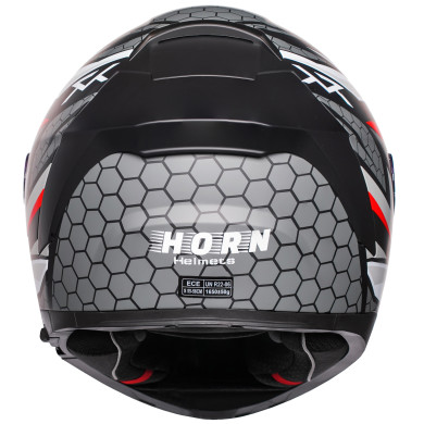 Horn Viper Red 853 integral motorbike helmet anti-fog intercom ECE 22.06