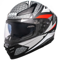 Motorradhelm Horn Viper Rot 853 Integralhelm Sonnenblende Antifog Intercom vorbereitet ECE 22.06