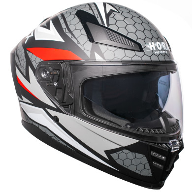 Prilba na motocykel Horn Viper Red 853 integrálna s antifog clonou interkom ECE 22.06