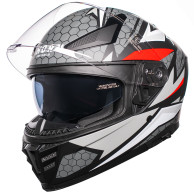 Horn Viper Red 853 integral motorbike helmet anti-fog intercom ECE 22.06