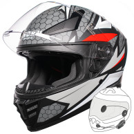 Motorradhelm Horn Viper Rot 853 Integralhelm Sonnenblende Antifog Intercom vorbereitet ECE 22.06