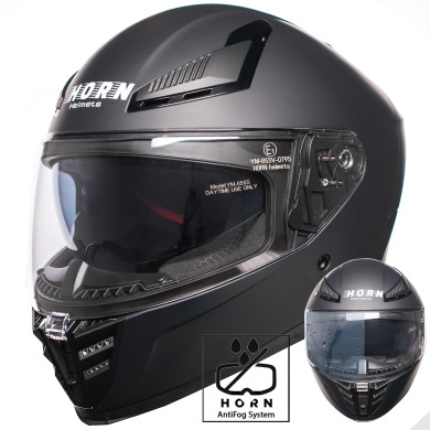 Horn Viper Red 853 integral motorbike helmet anti-fog intercom ECE 22.06