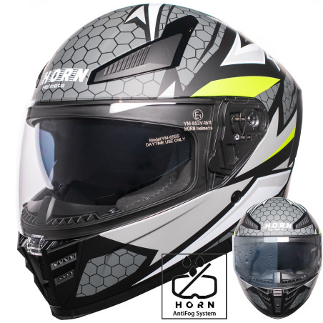 Kask motocyklowy Horn Viper Red 853 integralny blenda antifog interkom ECE 22.06