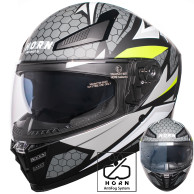 Prilba na motocykel Horn Viper Red 853 integrálna s antifog clonou interkom ECE 22.06