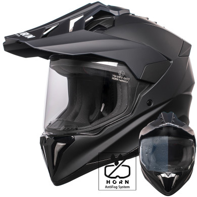 HORN Cross 916 helmet | with visor & peak | intercom ready | antifog shield | ECE 22.06 | 1650 g