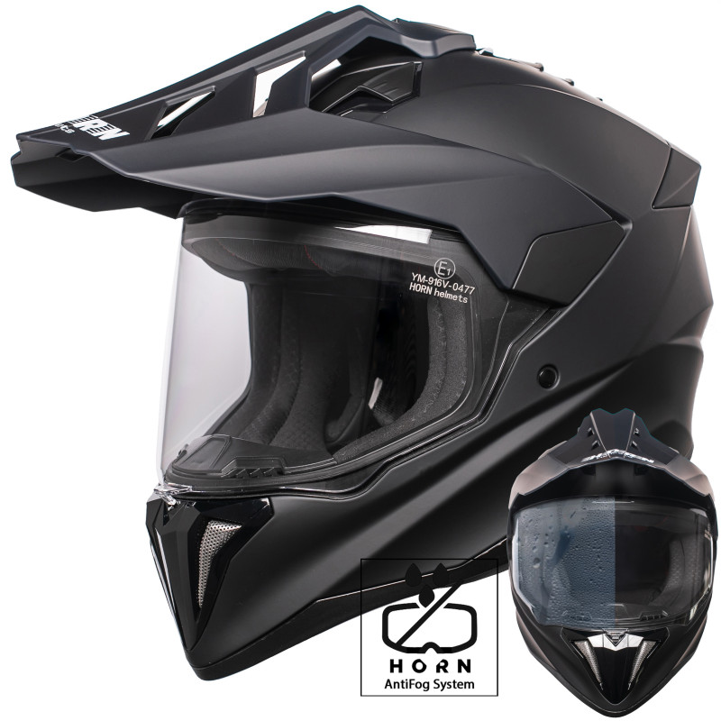 HORN Cross 916 helmet | with visor & peak | intercom ready | antifog shield | ECE 22.06 | 1650 g