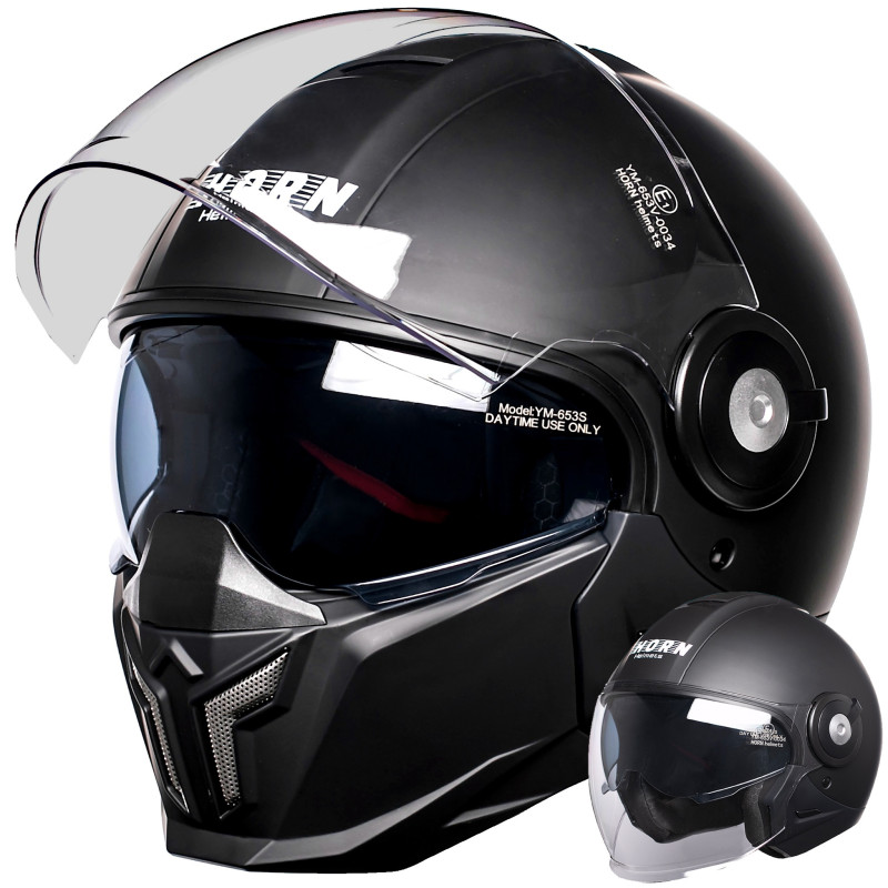 Kask motocyklowy HORN Space 3w1 ECE 22.06 blenda antifog interkom