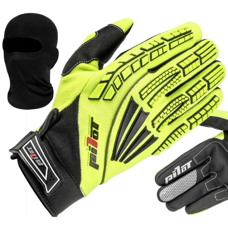 RĘKAWICE MOTOCYKLOWE PIONEER PILOT fluo żółte