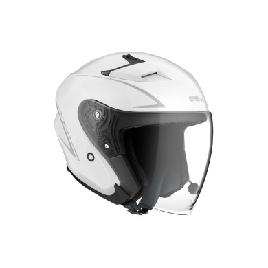 Kask otwarty SENA Outstar S interkom Bluetooth 5.0 blenda Biały ECE 22.06