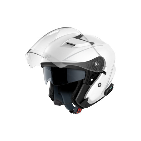 SENA Outstar S nyitott sisak L – Bluetooth 5.0 napellenző WHITE ECE 22.06