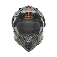 NOX N312 Track khaki pomarańczowy – kask enduro ECE 22.06