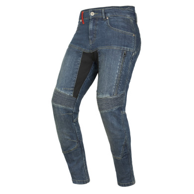 Dámské motocyklové jeansové kalhoty 505, AYRTON (slim fit, blue washed) 2026