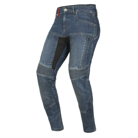 505 női motoros farmernadrág, AYRTON (slim fit, koptatott kék) 2026
