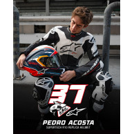 Motorradhelm SUPERTECH R10 Limited Edition PEDRO ACOSTA, ALPINESTARS (blue/red/white matt) 2025