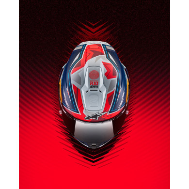 Motorradhelm SUPERTECH R10 Limited Edition PEDRO ACOSTA, ALPINESTARS (blue/red/white matt) 2025