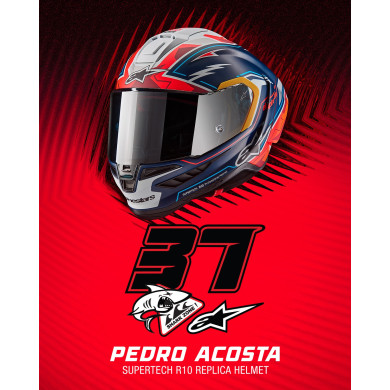 Motoros bukósisak SUPERTECH R10 Limited Edition PEDRO ACOSTA, ALPINESTARS (blue/red/white matt) 2025