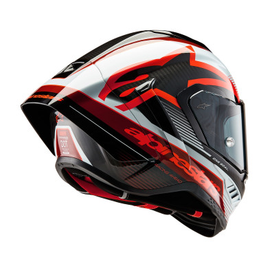 Motoros sisak SUPERTECH R10 TEAM, ALPINESTARS (karbon/piros/fehér) 2026