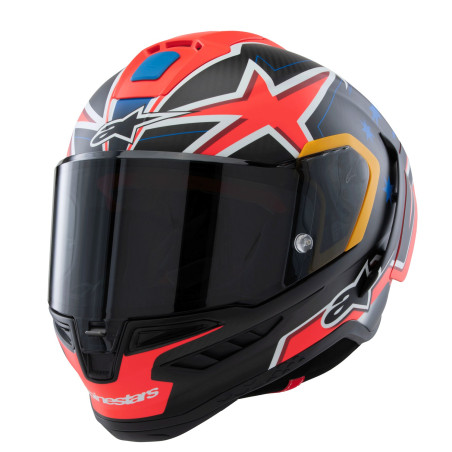 SUPERTECH R10 motoros bukósisak Limited Edition Jack Miller – carbon matt/piros/kék/sárga/fehér – ALPINESTARS 2025