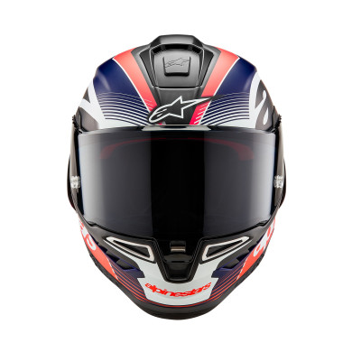 Motocyklová prilba ALPINESTARS Supertech R10 TEAM 2026 matt carbon/red fluo/blue/white ECE 22.06 FIM DOT