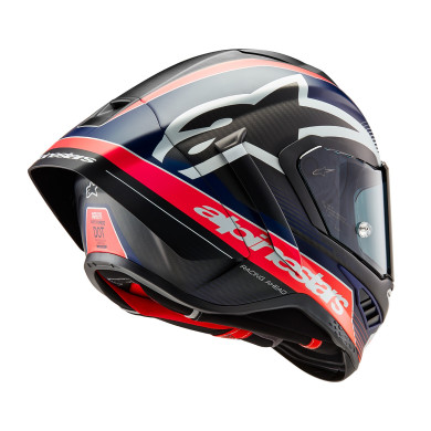 Motorradhelm ALPINESTARS Supertech R10 TEAM 2026 matt carbon/rot fluo/blau/weiß ECE 22.06 FIM DOT