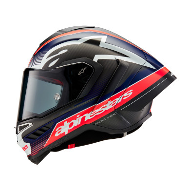 Motorradhelm ALPINESTARS Supertech R10 TEAM 2026 matt carbon/rot fluo/blau/weiß ECE 22.06 FIM DOT