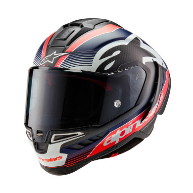 Motoros sisak ALPINESTARS Supertech R10 TEAM 2026 matt carbon/red fluo/blue/white ECE 22.06 FIM DOT