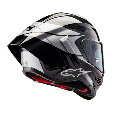 Integralhelm Alpinestars S-R10 Carbon Element (Silber/Schwarz) - FIM