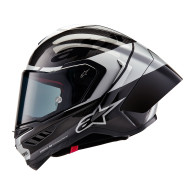Alpinestars S-R10 Carbon Element sisak (Ezüst/fekete) - FIM