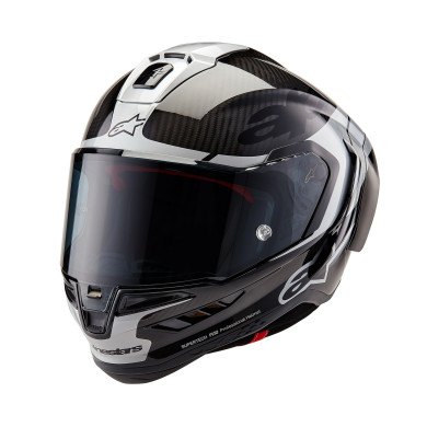 Celoheliová přilba Alpinestars S-R10 Carbon Element (Stříbrná/Černá) – FIM